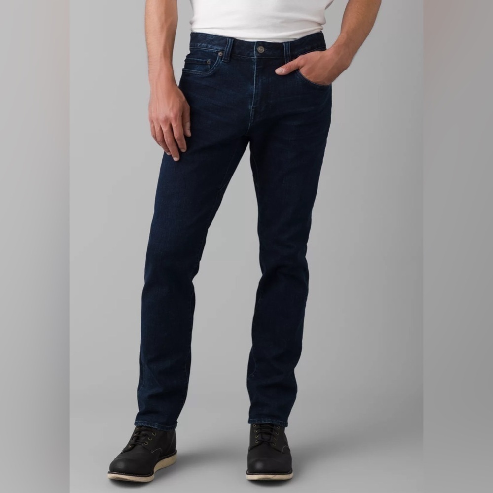 Prana Men’s NWT Hillgard Dark Wash Slim Straight Leg Jeans size 42 x 34